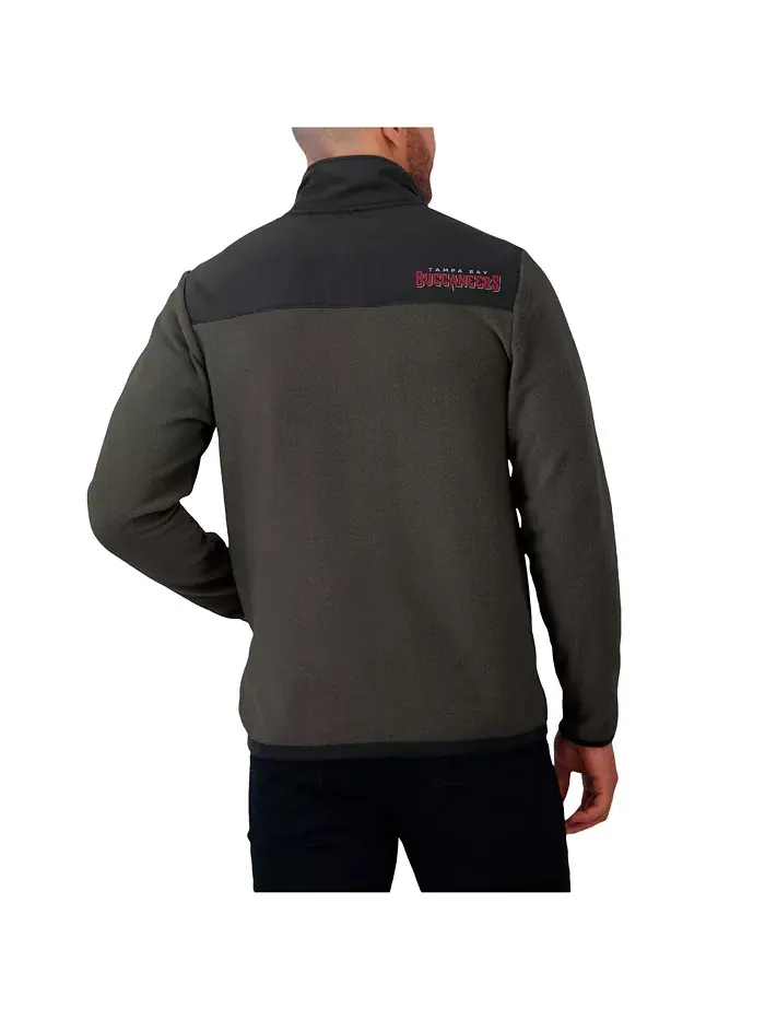 Мужская цветная флисовая куртка на молнии Pewter Tampa Bay Buccaneers Color Block Polar Fleece — изображение 2 из 5