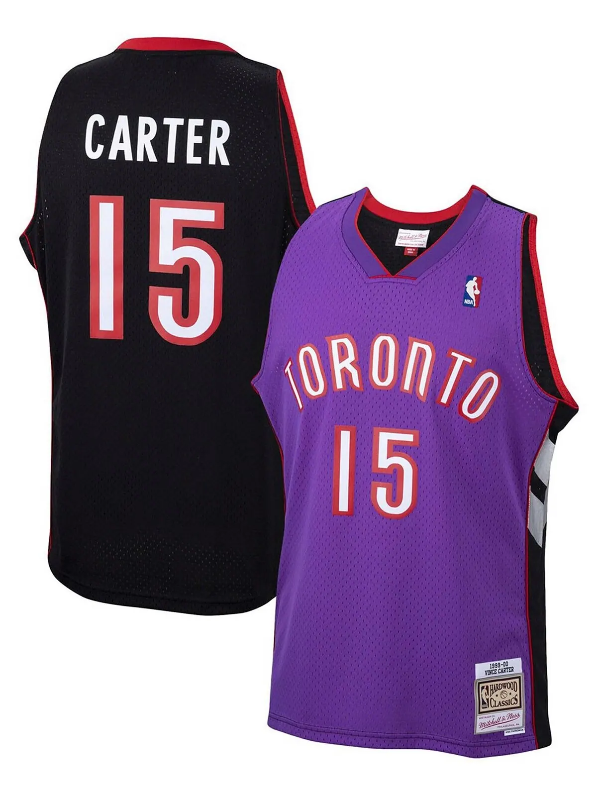 Мужская джерси vince carter purple toronto raptors 1999-2000 hardwood classics swingman Mitchell &