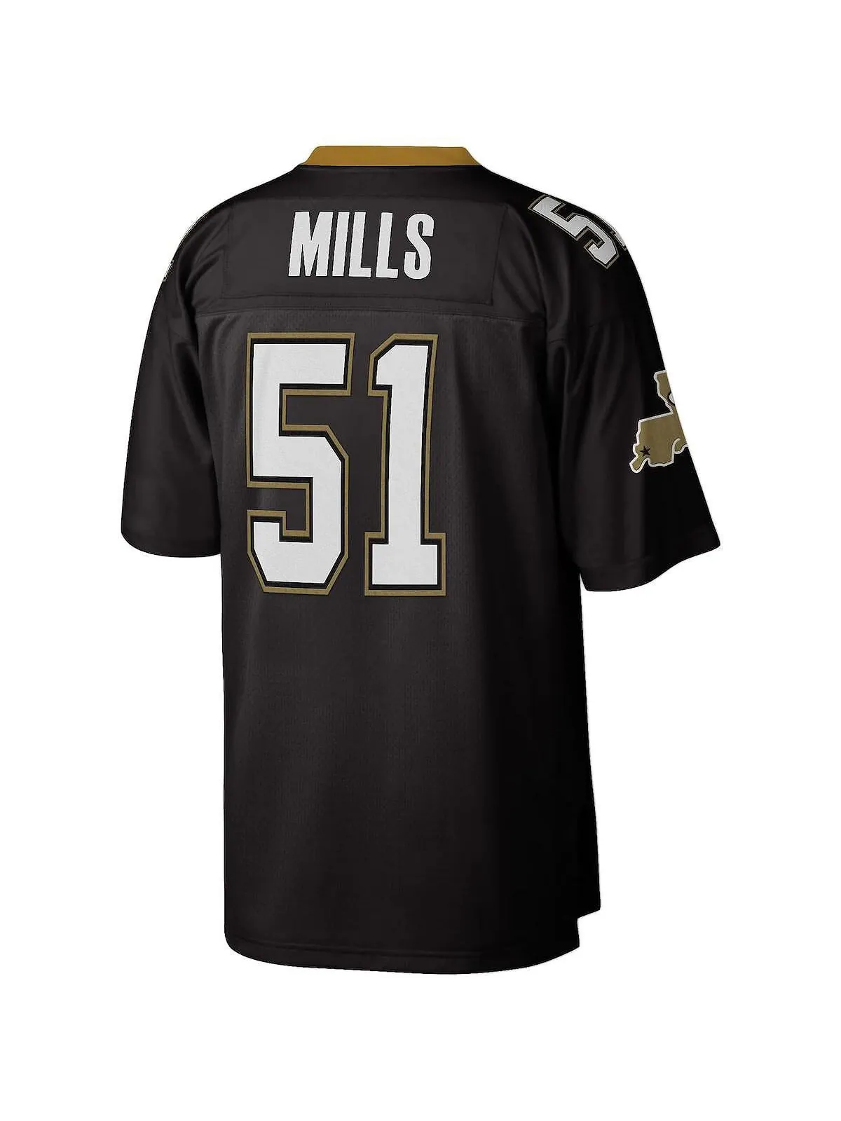 Мужская футболка sam mills black new orleans saints 1987 legacy replica jersey Mitchell & Ness — изображение 2 из 3, черный