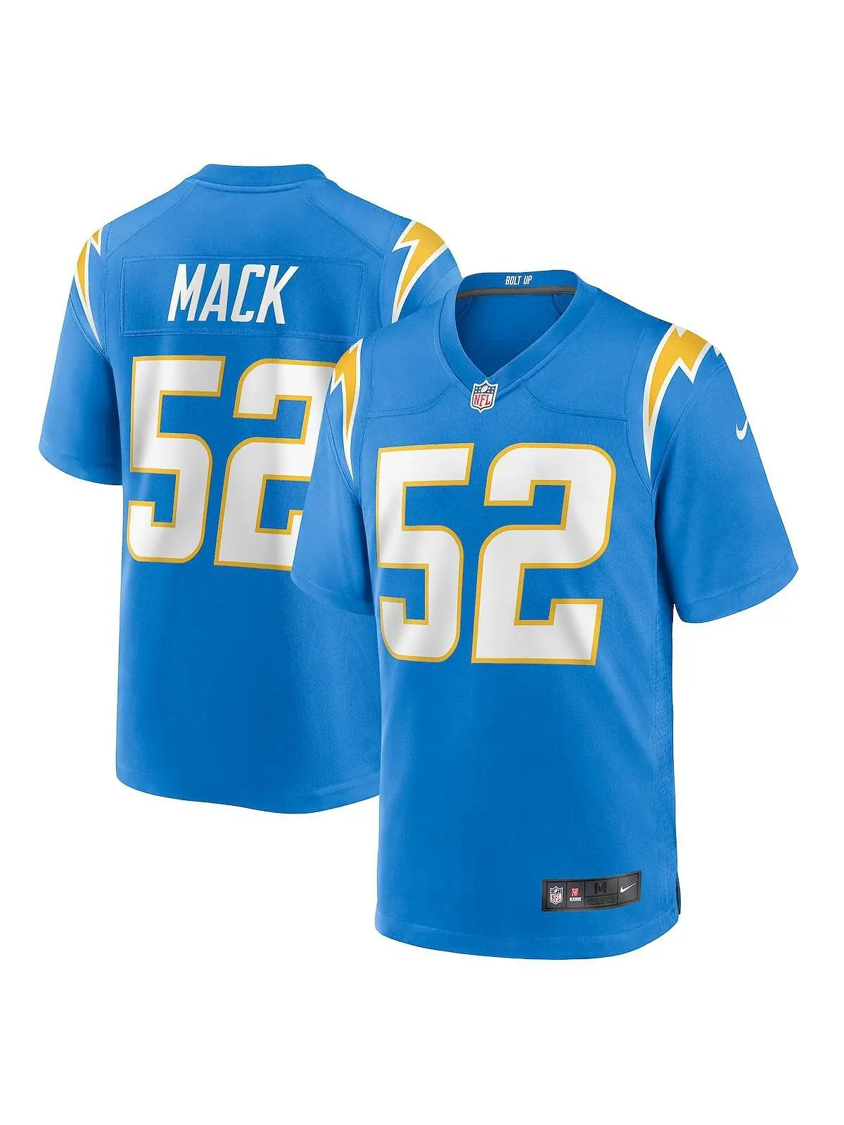 Мужская футболка khalil mack powder blue los angeles chargers game джерси Nike