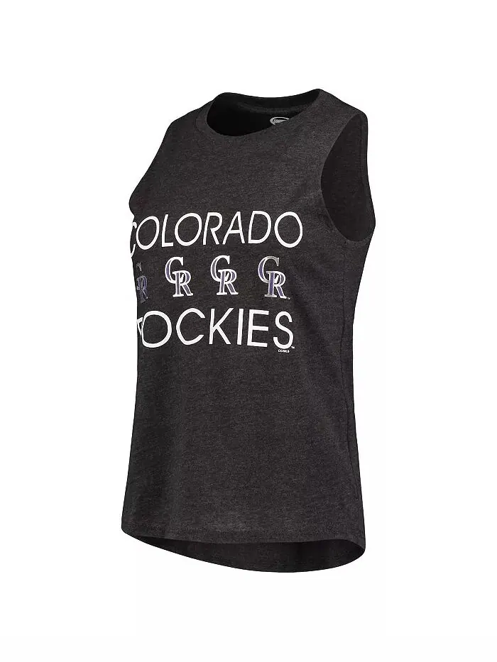 Женский фиолетовый, черный комплект для сна Colorado Rockies Meter Muscle, майка и штаны Concepts — изображение 2 из 4