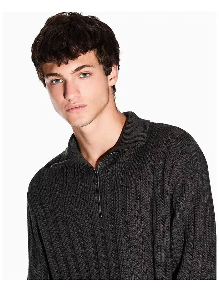 Мужской свитер с резинкой и застежкой на четверть A|X Armani Exchange — изображение 3 из 5