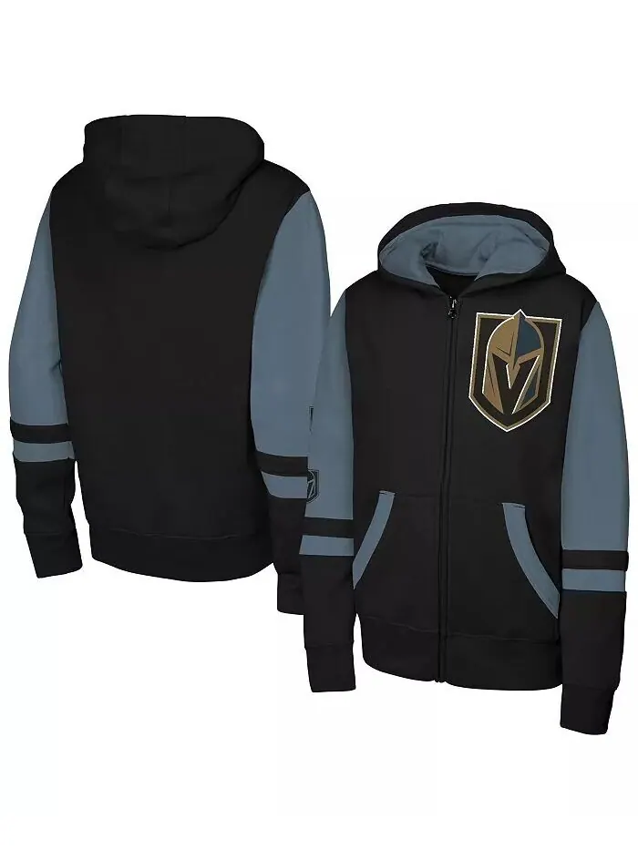 Толстовка с капюшоном Big Boys and Girls Black Vegas Golden Knights Face Off Full-Zip Outerstuff