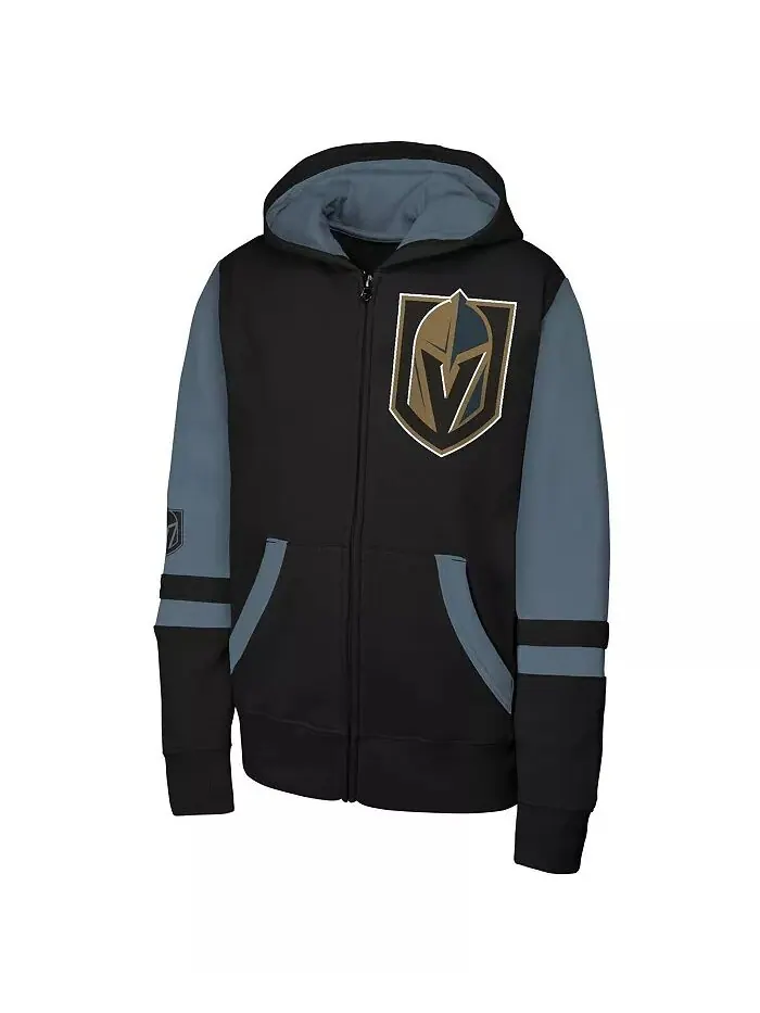 Толстовка с капюшоном Big Boys and Girls Black Vegas Golden Knights Face Off Full-Zip Outerstuff — изображение 2 из 3