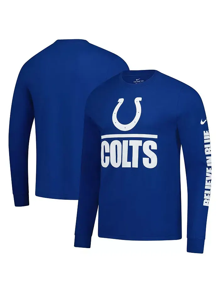 Мужская футболка с длинным рукавом Royal Indianapolis Colts Split Local Nike — изображение 1 из 3