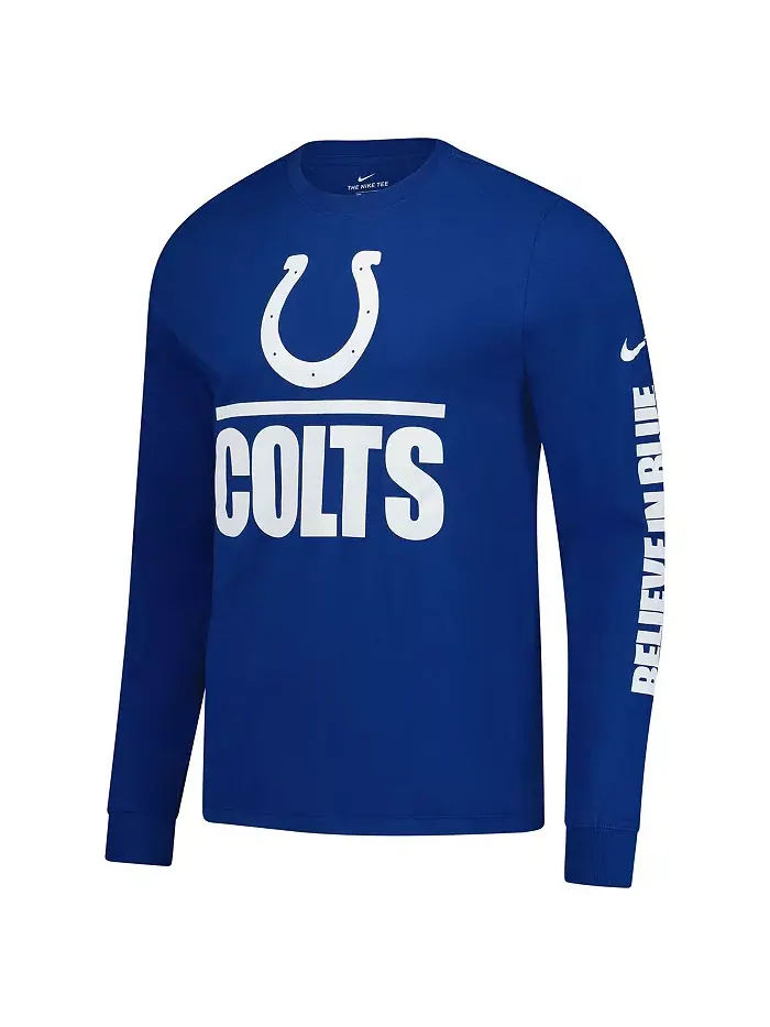 Мужская футболка с длинным рукавом Royal Indianapolis Colts Split Local Nike — изображение 2 из 3