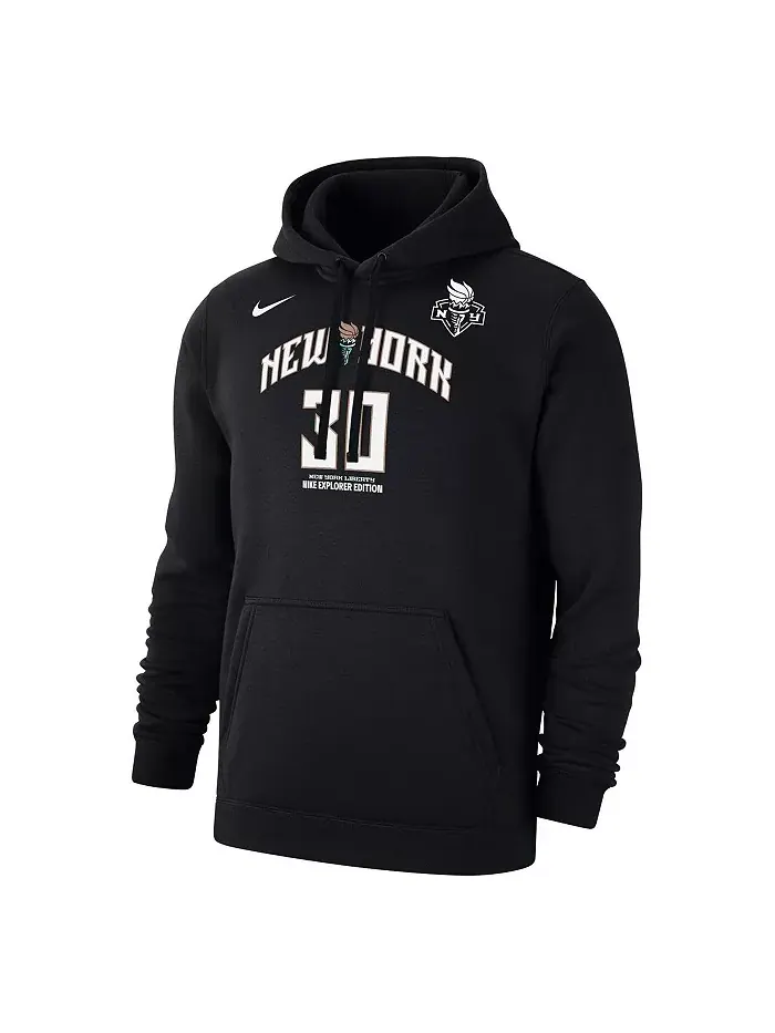 Мужская толстовка с капюшоном Breanna Stewart New York Liberty Explorer Edition, черная, с именем и — изображение 2 из 3