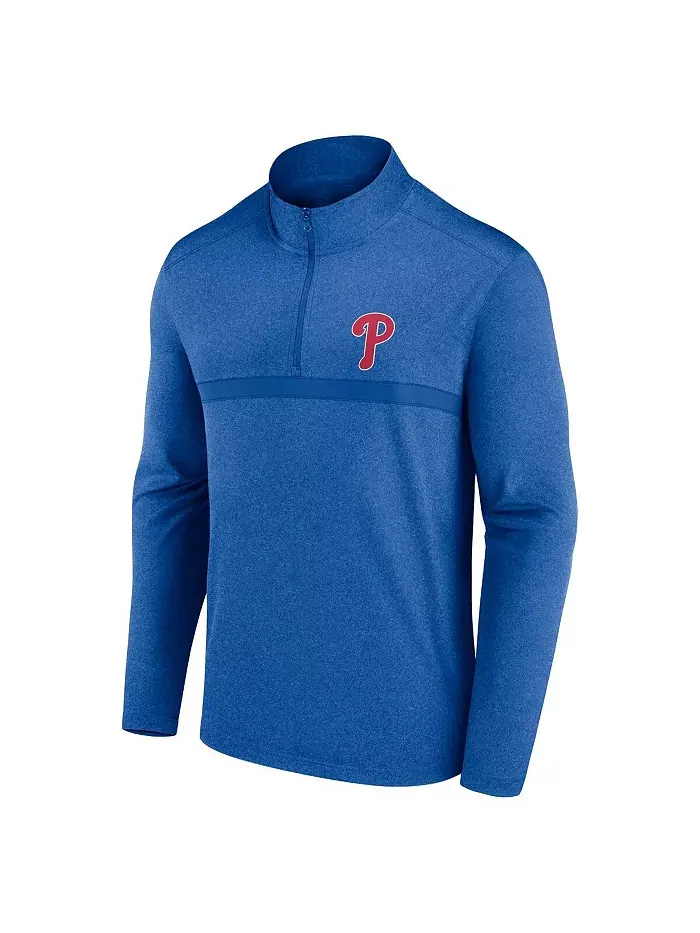 Мужская худи с молнией до четверти Heather Royal Philadelphia Phillies Head-to-Head Fanatics — изображение 2 из 3