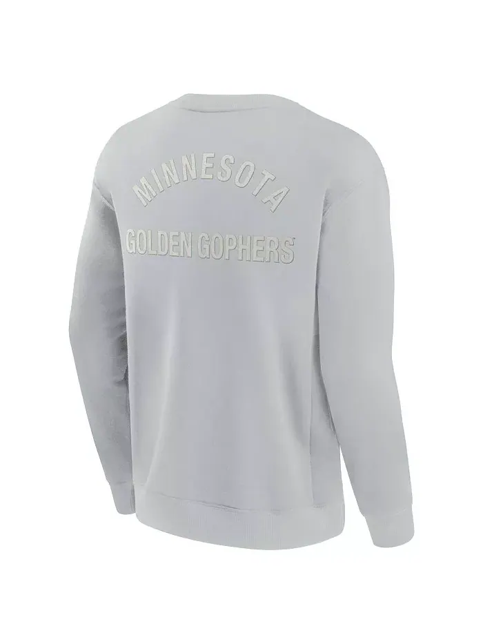 Мужская и женская серая супермягкая толстовка Minnesota Golden Gophers с круглым вырезом Fanatics — изображение 2 из 3