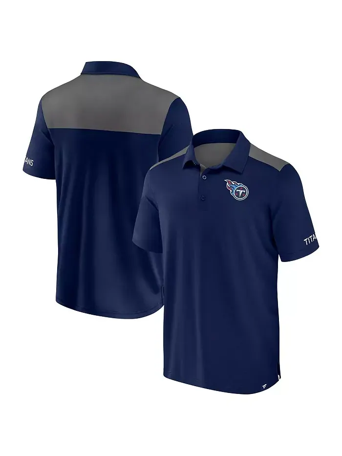 Мужская поло Tennessee Titans с цветными блоками в сине-серой гамме Fanatics — изображение 1 из 3