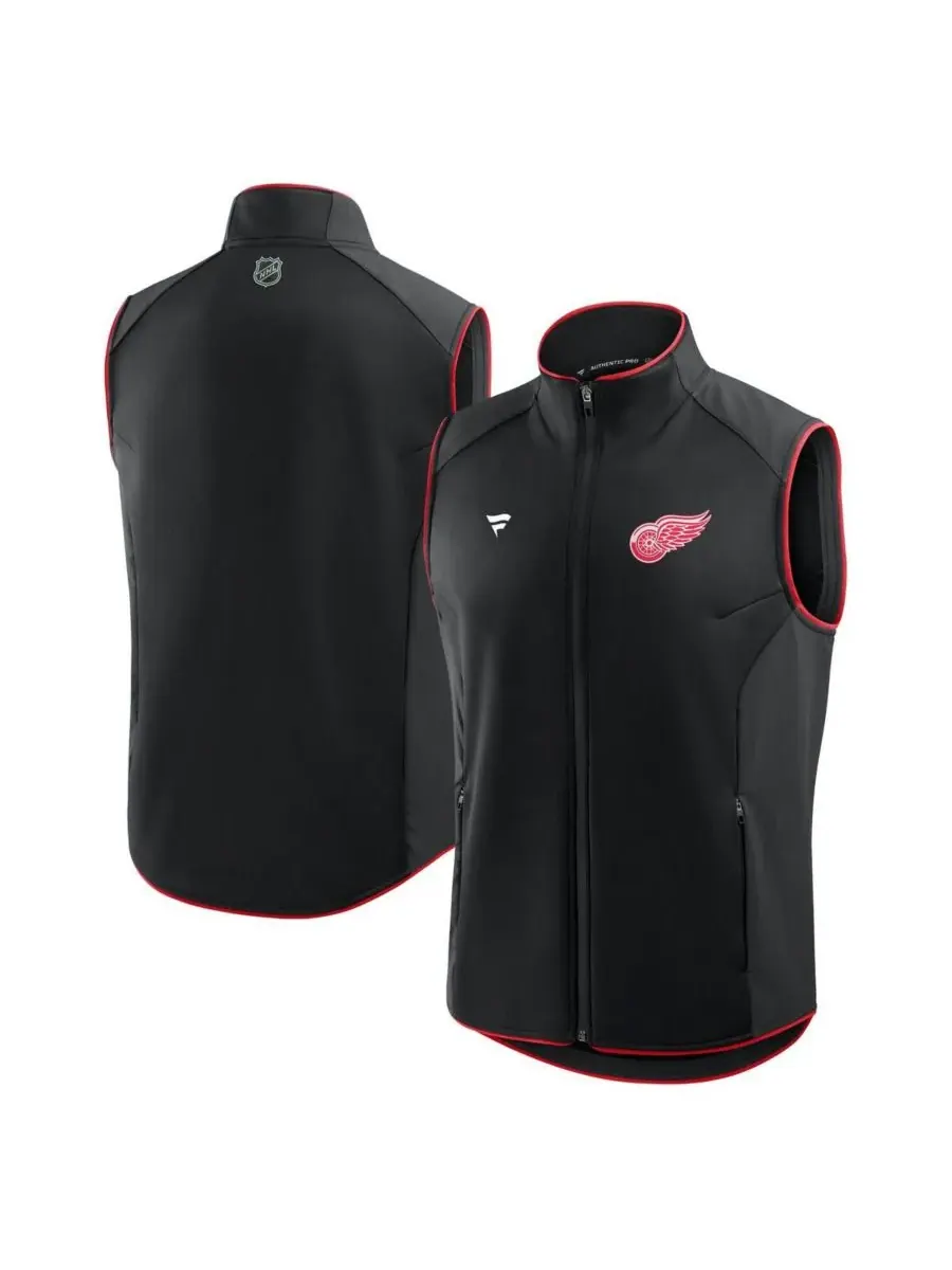 Fanatics Мужской черный жилет на молнии с символикой Detroit Red Wings Authentic Pro Rink — изображение 1 из 3