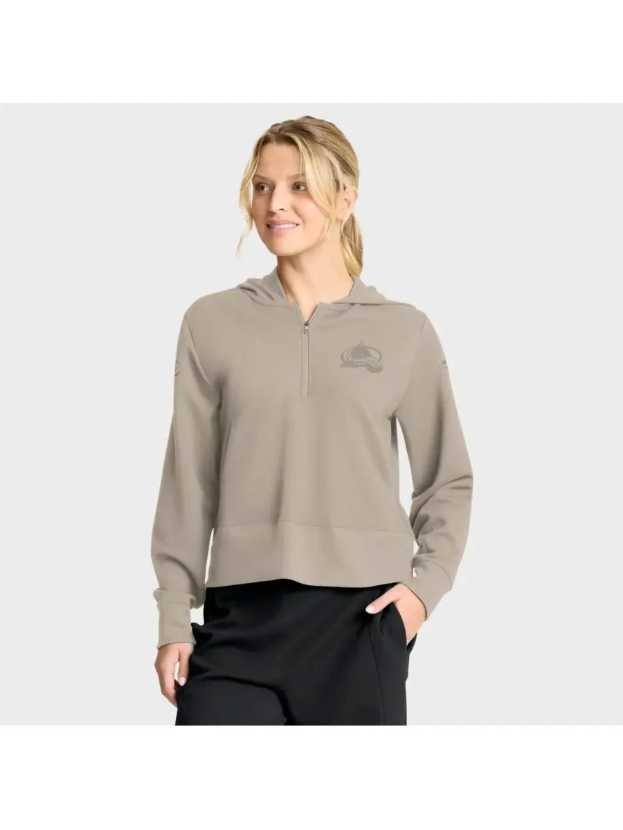 Fanatics Женская толстовка Colorado Avalanche Authentic Pro Road Tri-Blend Quarter-Zip Hoodie — изображение 1 из 4, бежевый