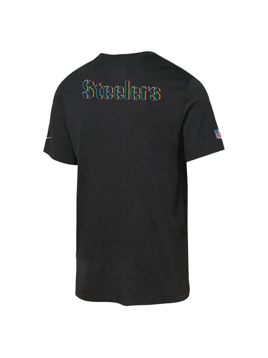 Nike Футболка Big Boys and Girls Black Pittsburgh Steelers 2025 NFL Crucial Catch Tri-Blend Dri-FIT — изображение 2 из 3