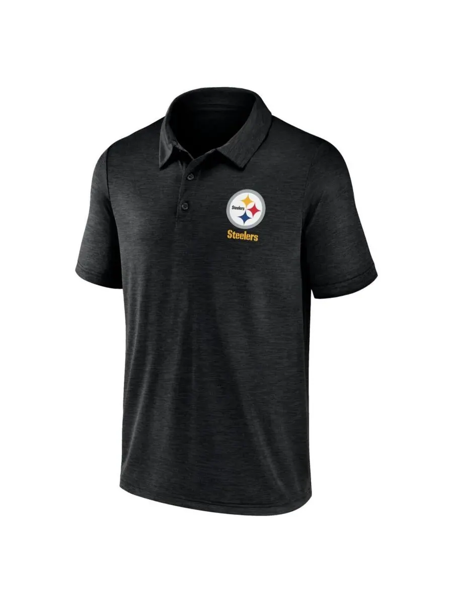 Fanatics Мужская черная рубашка поло Pittsburgh Steelers Making Waves — изображение 2 из 3, черный