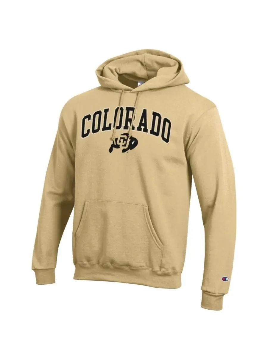 Champion Мужская флисовая толстовка с капюшоном Vegas Gold Colorado Buffaloes с арочным логотипом — изображение 2 из 3