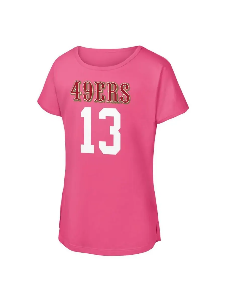 Outerstuff Футболка для девочек Big Girls Brock Purdy Pink San Francisco 49ers с именем и номером — изображение 3 из 3