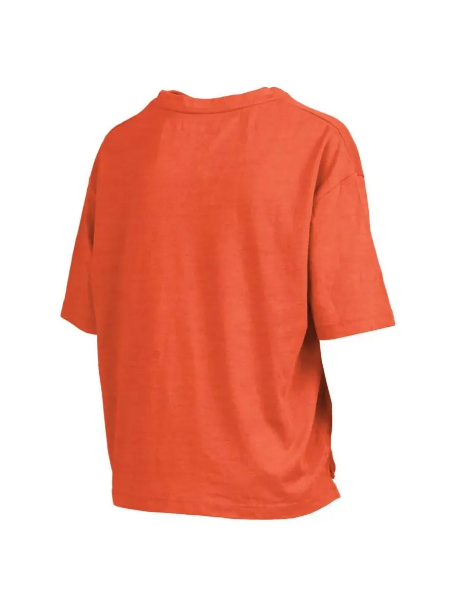 Pressbox Женская оранжевая футболка Clemson Tigers Nelson Arch Over Logo Waist Length Oversized — изображение 3 из 3
