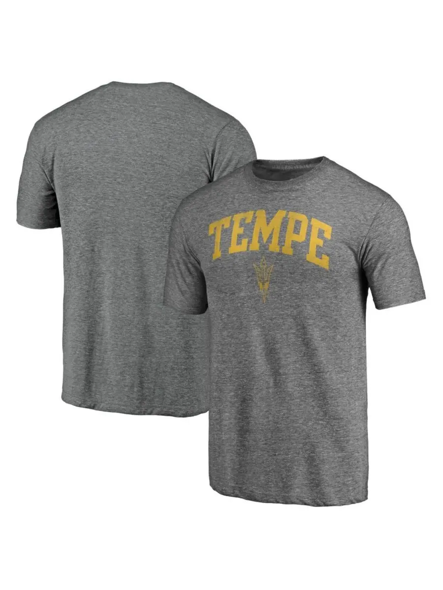 Fanatics Mto Label Мужская футболка Arizona State Sun Devils Arched City Tri-Blend серого цвета — серый