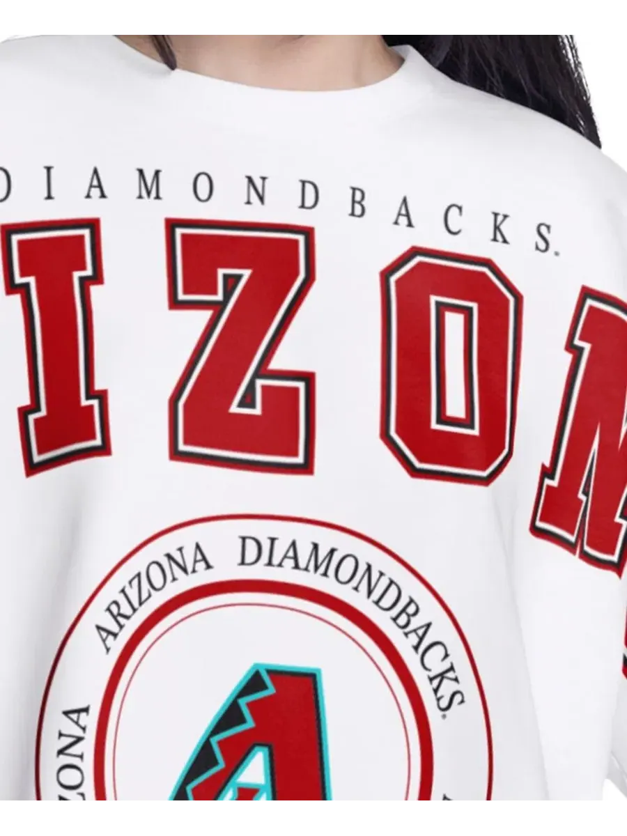 Свитшот женский с принтом Arizona Diamondbacks, Bleachers Cropped Pullover G-III 4Her by Carl Banks — изображение 3 из 3