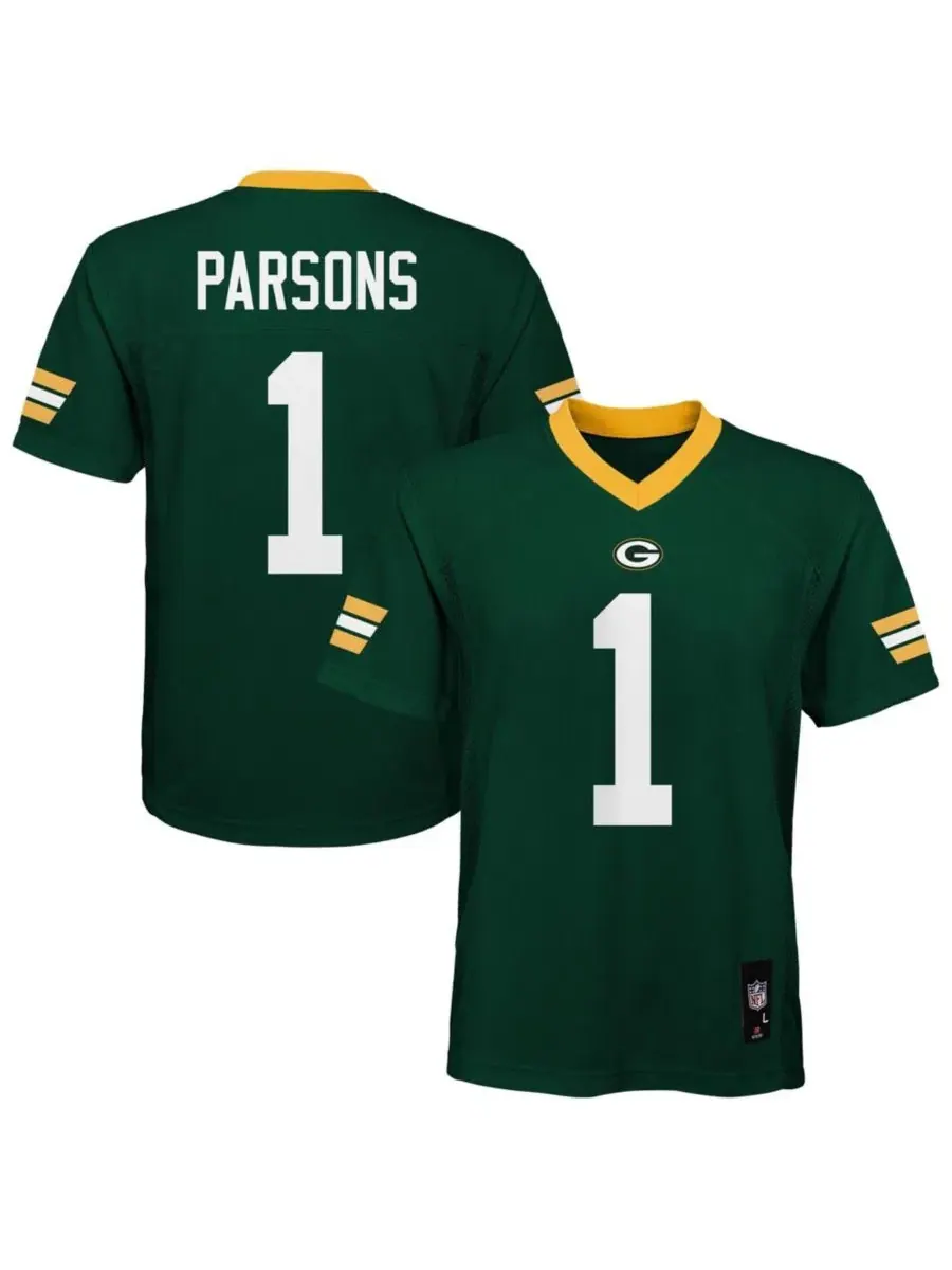Детская футболка-джерси Micah Parsons Green Bay Packers Replica Outerstuff — изображение 1 из 3, зеленый