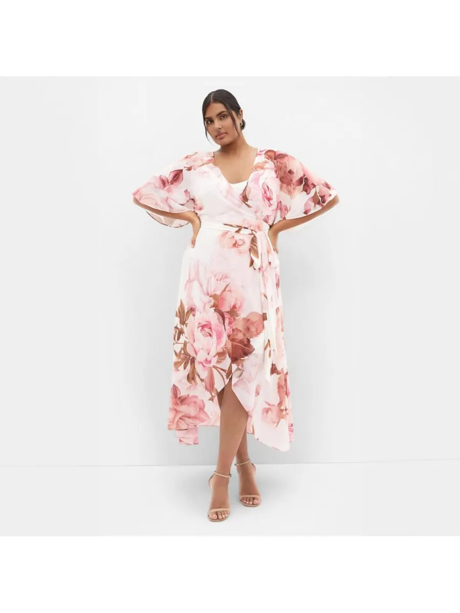 Платье больших размеров с принтом Lovers Lane CITY CHIC, Sunlit petals