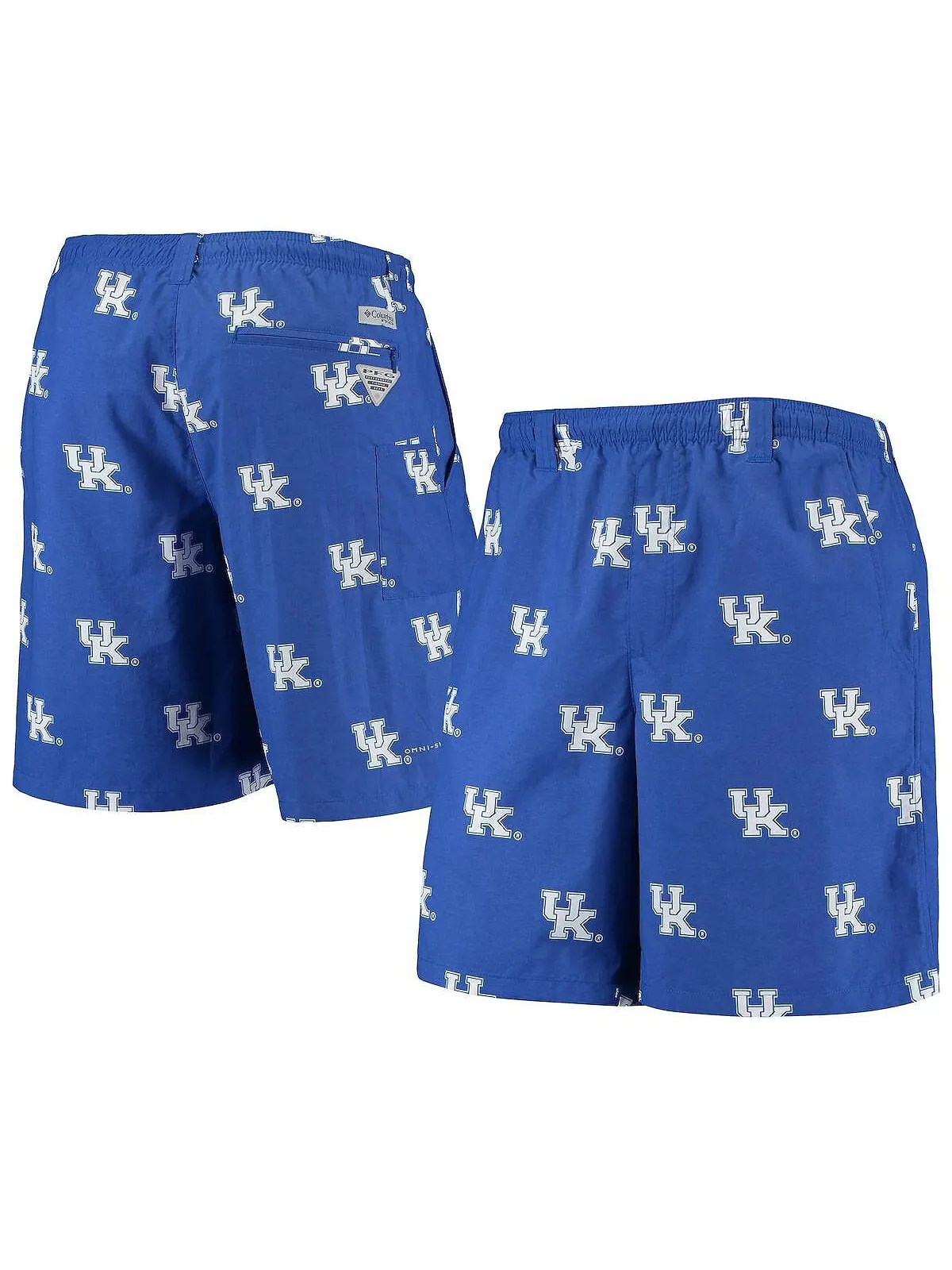 Мужские шорты royal kentucky wildcats backcast ii 8 дюймов omni-shade hybrid Columbia — изображение 1 из 3, королевский