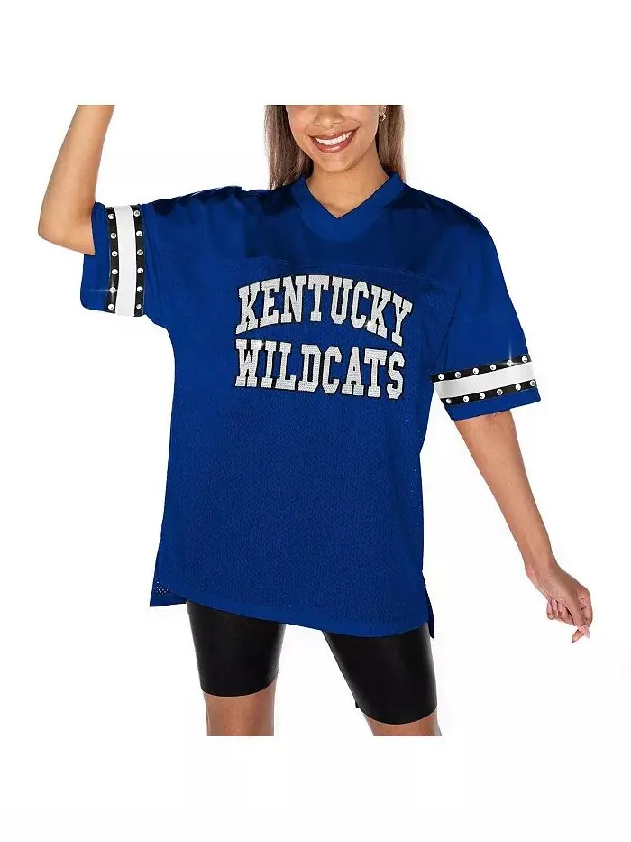 Женская футболка Royal Kentucky Wildcats Until Kickoff со стразами Gameday Couture