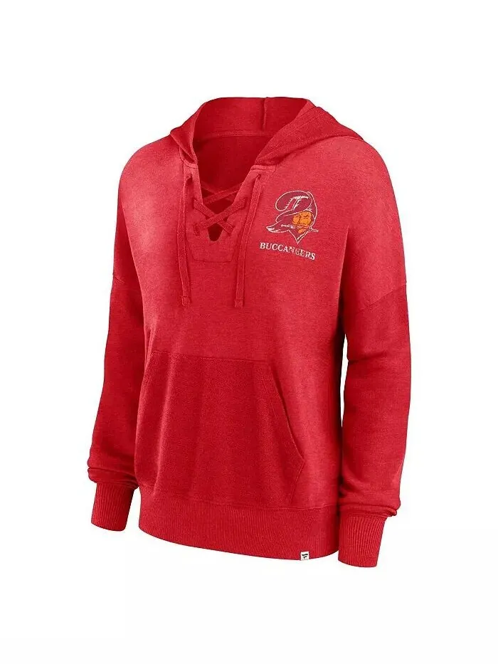 Женская красная состаренная толстовка с капюшоном Tampa Bay Buccaneers Heritage Snow Wash French — изображение 2 из 3