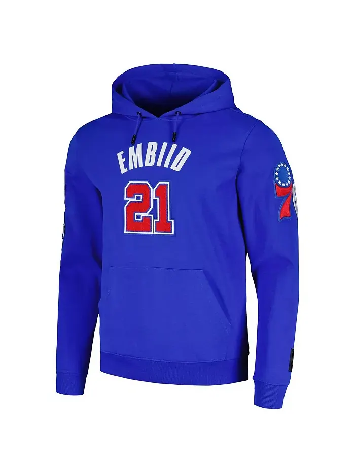 Мужская толстовка с капюшоном Joel Embiid Royal Philadelphia 76ers Pro Standard — изображение 2 из 3