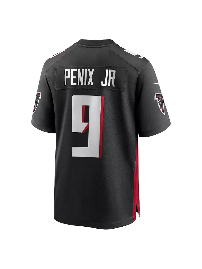 Мужская игровая футболка Michael Penix Jr. черная Atlanta Falcons, выбор в первом раунде драфта NFL — изображение 3 из 3