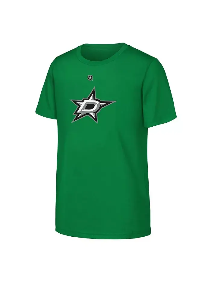 Футболка с основным логотипом Dallas Stars в цвете Kelly Green для мальчиков и девочек старшего — изображение 1 из 1
