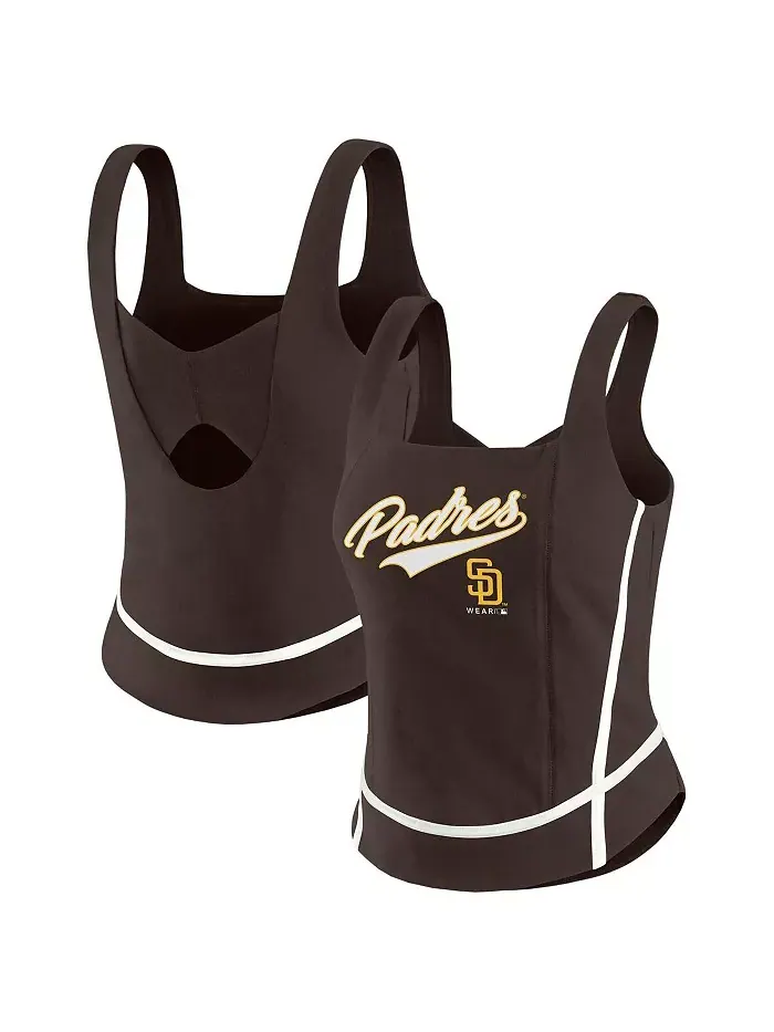 Женская коричневая майка San Diego Padres с квадратным вырезом WEAR by Erin Andrews
