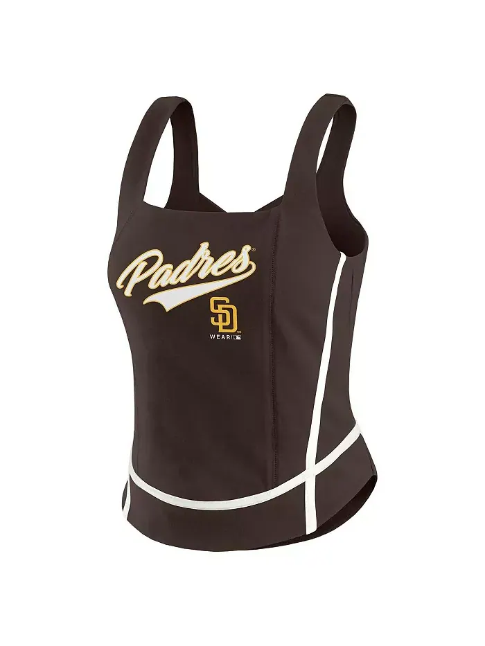 Женская коричневая майка San Diego Padres с квадратным вырезом WEAR by Erin Andrews — изображение 2 из 3