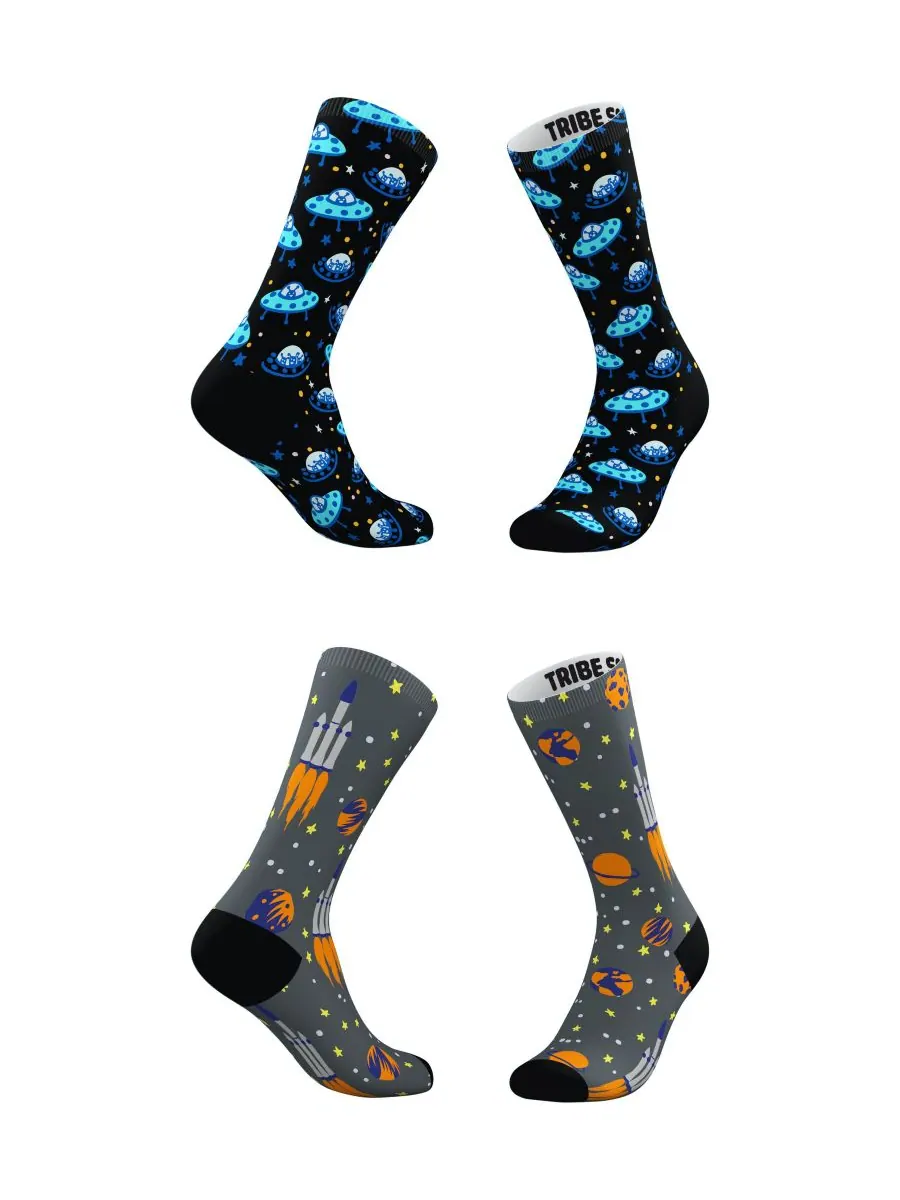 Мужские и женские синие носки Blastoff, комплект из 2 штук Tribe Socks, Assorted Pre-Pack