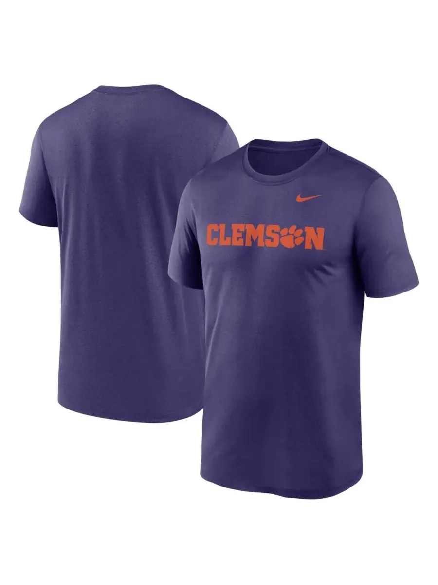 Nike Мужская фиолетовая футболка с логотипом Clemson Tigers Primetime Legend