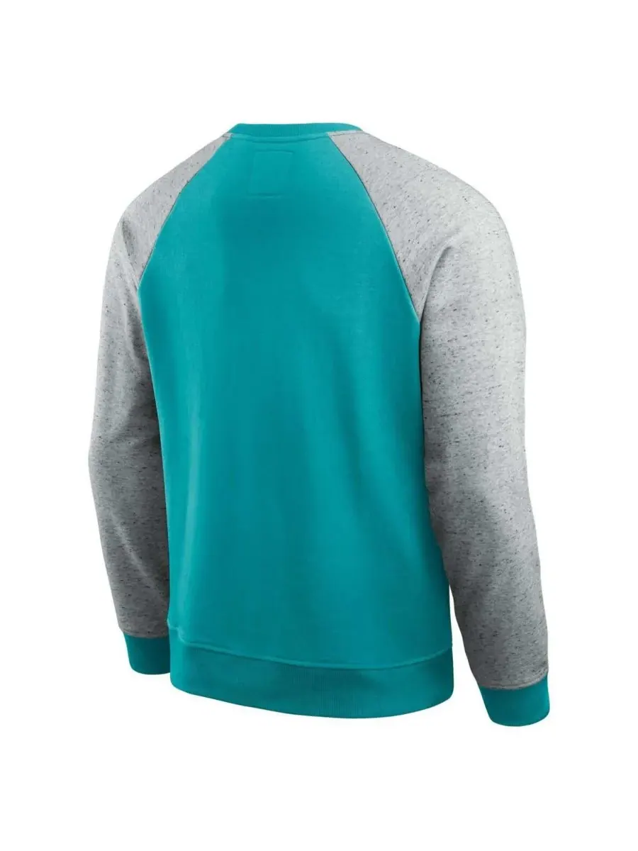 Fanatics Мужская толстовка Darius Rucker Collection Aqua/Heather Gray Miami Dolphins Color Block — изображение 2 из 3