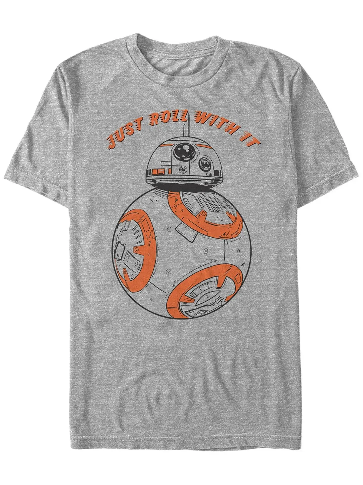 Мужская футболка с коротким рукавом bb-8 just roll with it из «звездных войн» Fifth Sun — изображение 1 из 1, серый