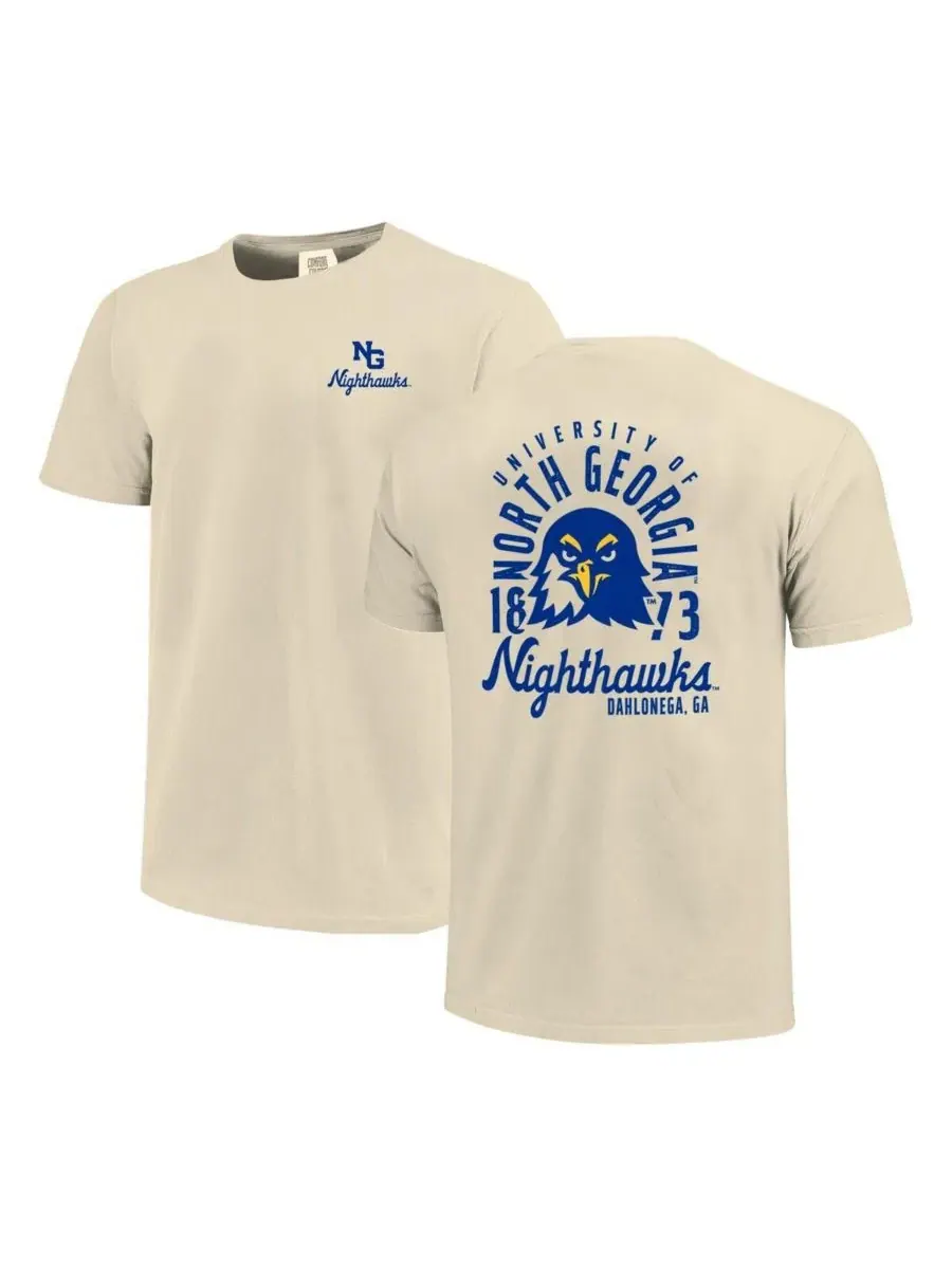 Мужская кремовая футболка North Georgia Nighthawks Comfort Colors с изображением талисмана команды — изображение 1 из 3