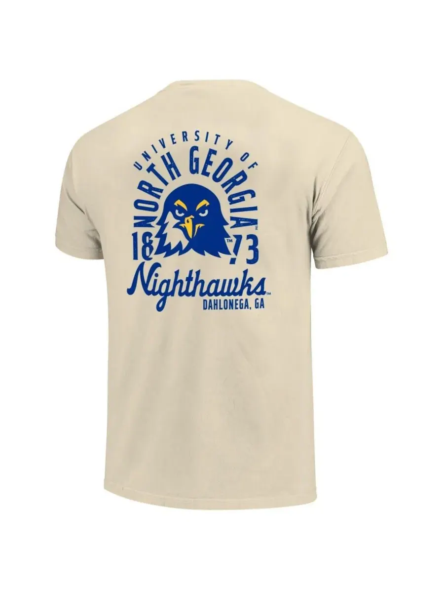 Мужская кремовая футболка North Georgia Nighthawks Comfort Colors с изображением талисмана команды — изображение 3 из 3