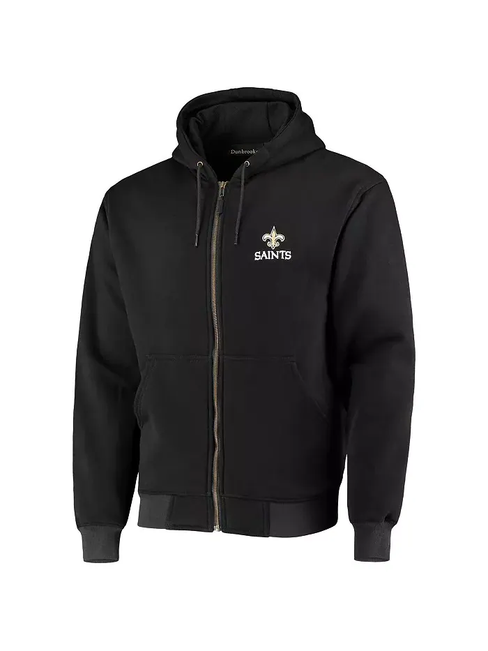 Мужская черная толстовка New Orleans Saints Craftsman на молнии с термоподкладкой Dunbrooke — изображение 2 из 4