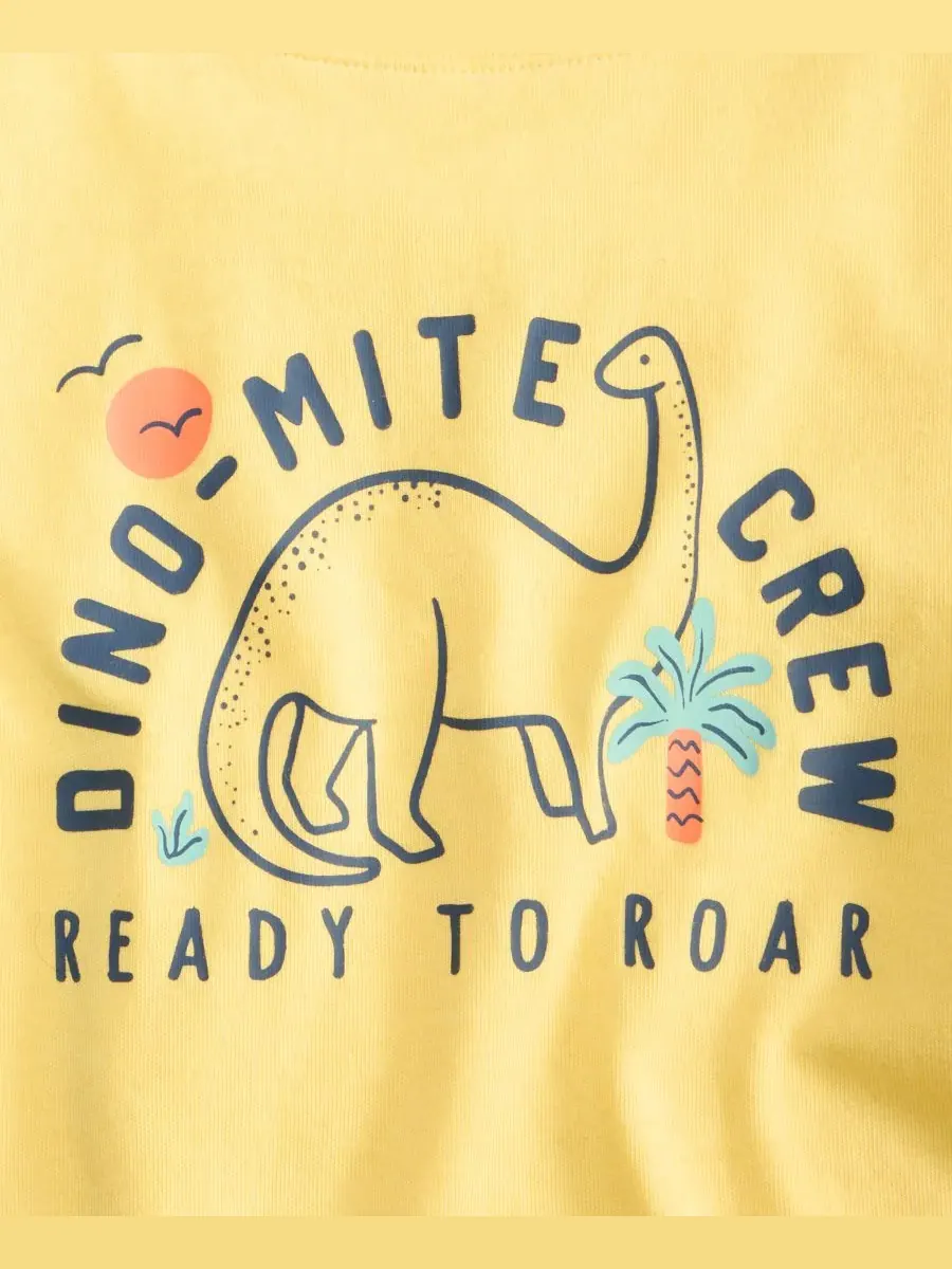 Детская футболка Dino-Mite Crew для мальчиков (12 месяцев - 5 лет) Epic Threads, Sweet Butter — изображение 4 из 4