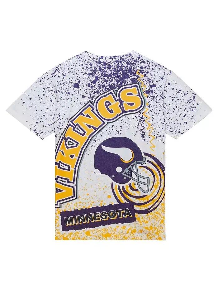 Мужская белая футболка Minnesota Vikings Team Burst с сублимационным принтом Mitchell & Ness — изображение 2 из 3