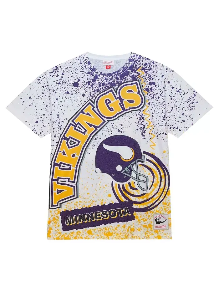 Мужская белая футболка Minnesota Vikings Team Burst с сублимационным принтом Mitchell & Ness — изображение 3 из 3