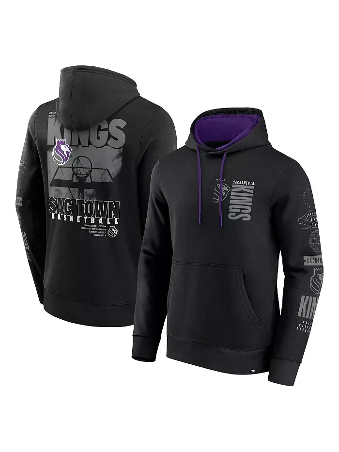 Мужская черная толстовка с капюшоном Sacramento Kings Game Time Crossover Fanatics — изображение 1 из 3
