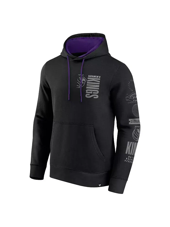 Мужская черная толстовка с капюшоном Sacramento Kings Game Time Crossover Fanatics — изображение 2 из 3