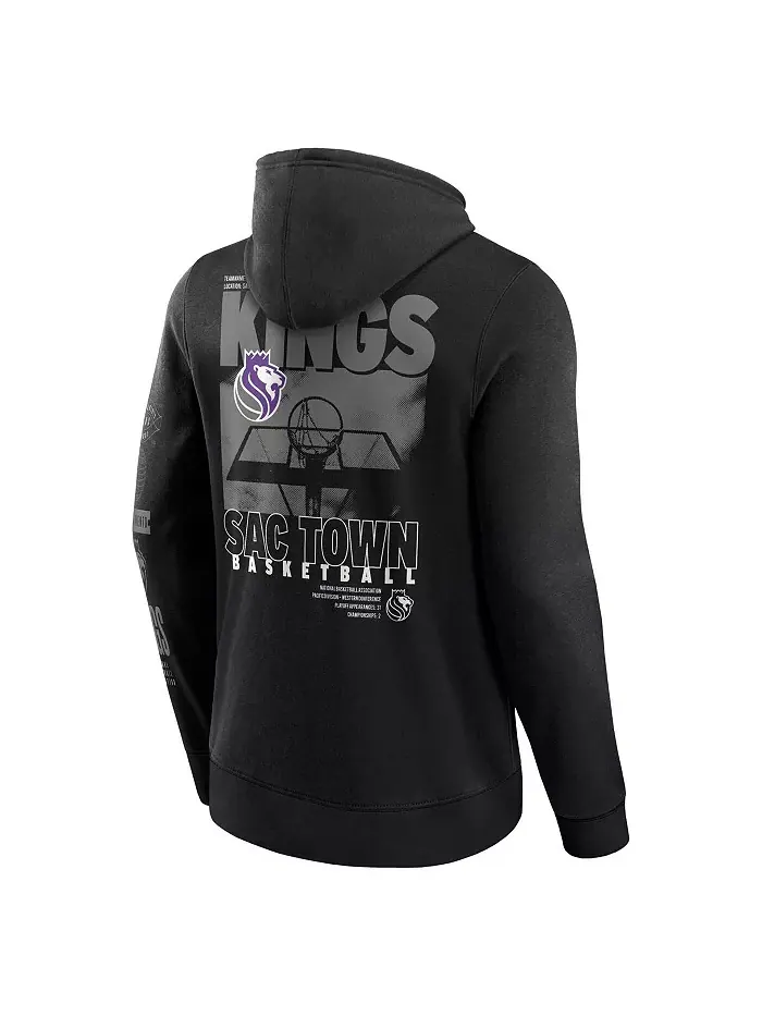 Мужская черная толстовка с капюшоном Sacramento Kings Game Time Crossover Fanatics — изображение 3 из 3