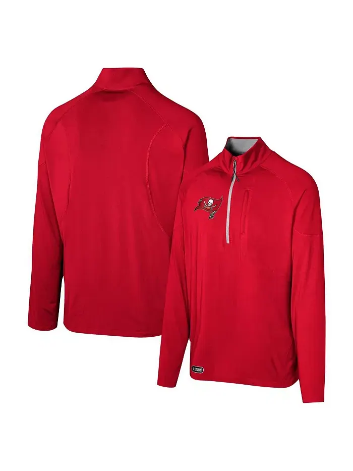 Толстовка Men's Red Tampa Bay Buccaneers Grind Iron Quarter-Zip Top Outerstuff