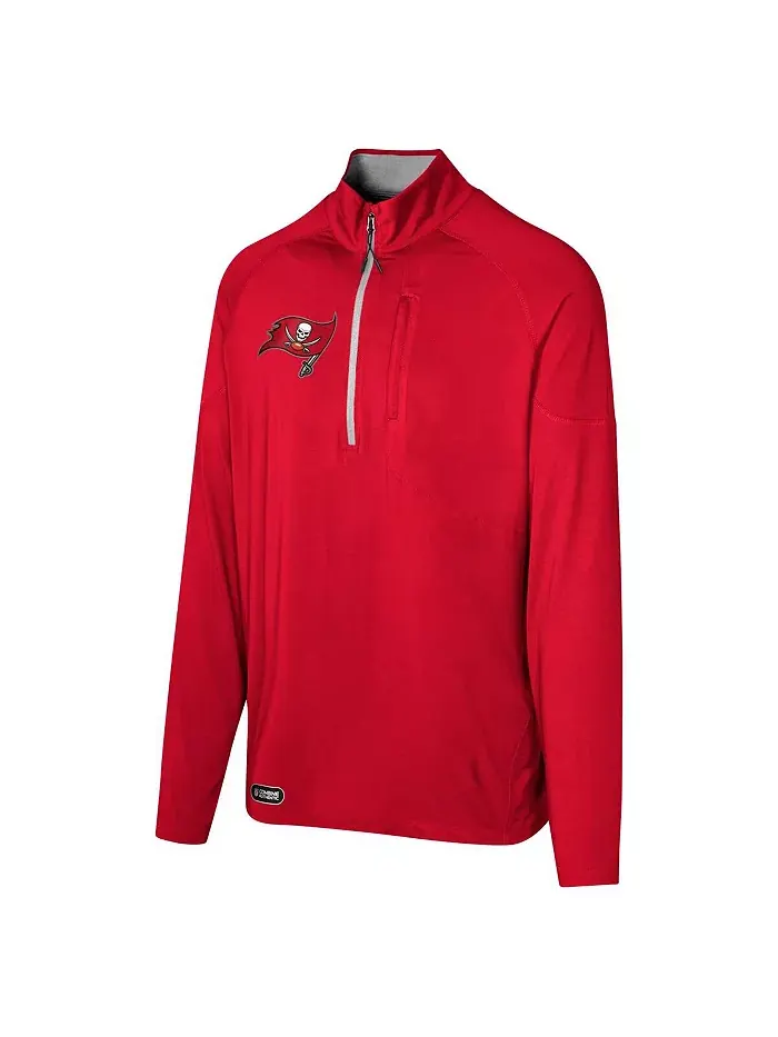 Толстовка Men's Red Tampa Bay Buccaneers Grind Iron Quarter-Zip Top Outerstuff — изображение 2 из 3