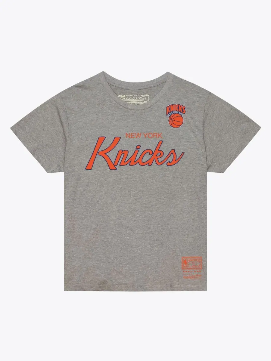 Футболка с принтом Vintage Wordmark Boxy Mitchell & Ness — изображение 1 из 2, серый