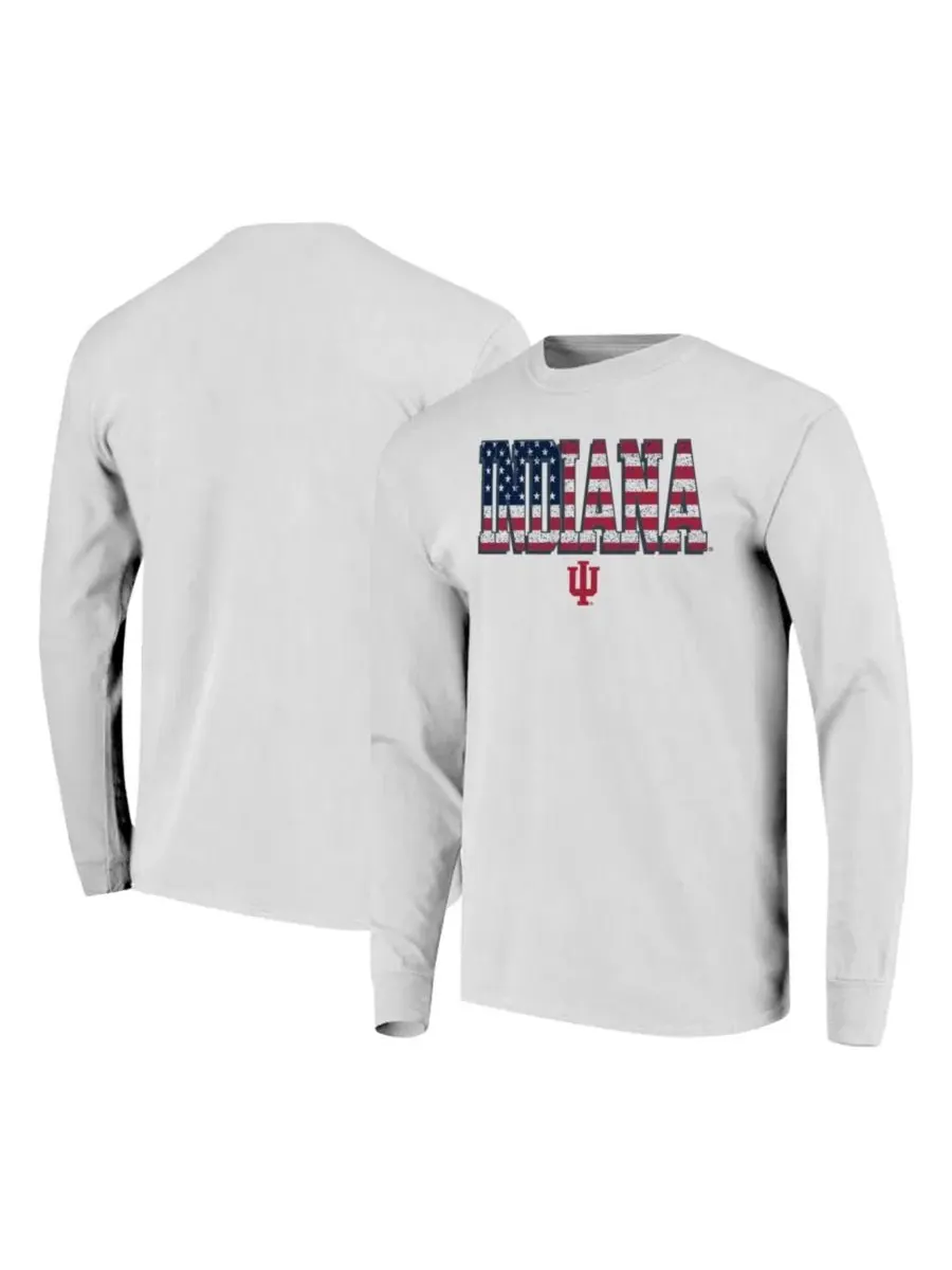 Футболка с длинным рукавом с принтом Tall Type Flag Long Sleeve T-Shirt Image One — изображение 1 из 3, белый